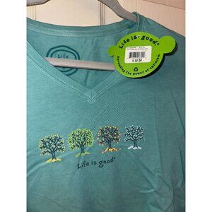 NWT Life Is Good Womens Long Sleeve Crusher Tee 4 Season Tree Graphic Size M